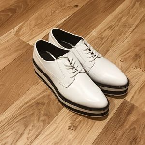 Zara platform white bluchers